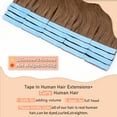 thumbnail image 4 of SEGO Curly Tape in Hair Extensions 100% Real Remy Human Hair Long Silky Thick Hair Gold Hair Acessories Black/Blonde/Gray/White Hair, 4 of 8