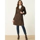 thumbnail image 2 of Gabardina para Mujer con Solapa Abrido de Gamuza Sintético con Doble Botonadura Café M, 2 of 5