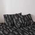 thumbnail image 5 of Bed Sheet Set Black Floral Sheets Ultra Soft Plant Flower Sketch Flowers Design Bed Sheets 15" Deep Pocket Fitted Sheet& Flat Sheet& Pillowcases 100% Microfiber 4 Pieces, 5 of 8