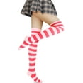 thumbnail image 4 of Womens Stripes Thin Tube Socks, Thigh High Tights Over Knee Socks, Casual Knee High Stockings, 4 of 7