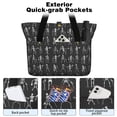 thumbnail image 2 of Tote Bag for Women - Black Halloween Dancing Skeleton Pattern Shoulder Bag - Large Utility Work Duffle Bag with Zipper Handbag for Travel, Work, Sprots, 2 of 5