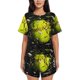 thumbnail image 1 of Fotbe Ball Conjunto de Pijama Estampado para Mujer, 2 Piezas, Ropa de Dormir con Camiseta de Manga Corta y Shorts Suaves-Small, 1 of 6