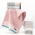 thumbnail image 1 of Toalla facial textil a rayas de color sólido para adultos Uso diario - Fibra natural ultra suave, alta absorción, duradera, estilo clásico, apta para viajar, 1 of 5