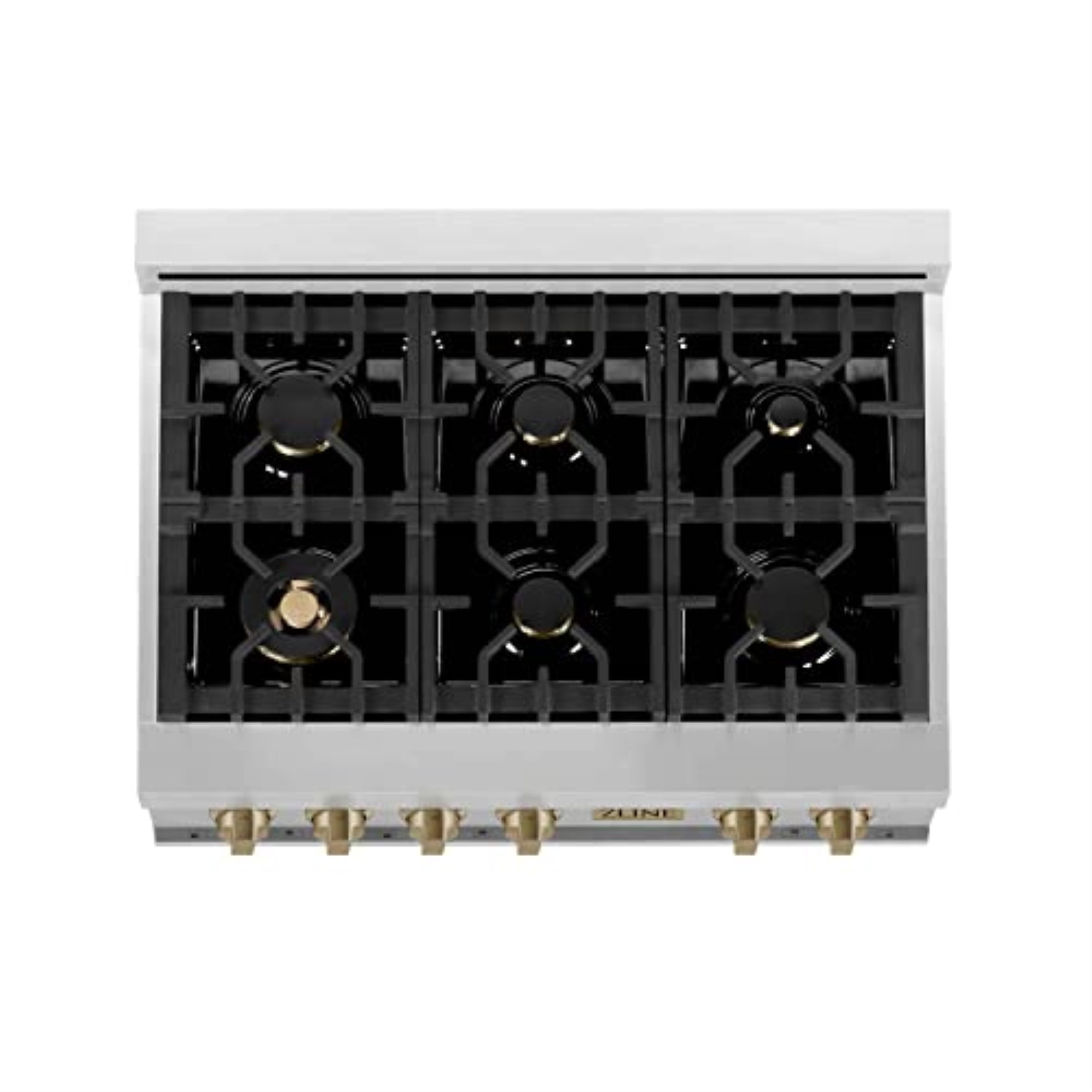 ZLINE 36 in. Autograph Edition Rangetop in Stainless Steel with Champagne Bronze Accents (RTZ-36-CB)