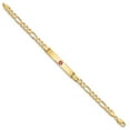 thumbnail image 2 of 14K Medical Red Enamel Flat Figaro Link ID Bracelet in 14k Yellow Gold, 2 of 3