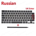 thumbnail image 1 of New Replacement Keyboard Keys Keycaps For Macbook Air 13" M2 A2681 Keycap Key Cap UK US RU ES FR IT DK NO DE KR PT HU 2022 Russian (UK Enter), 1 of 6