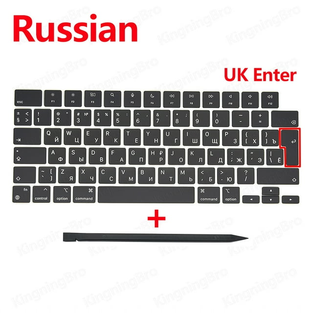 New Replacement Keyboard Keys Keycaps For Macbook Air 13" M2 A2681 Keycap Key Cap UK US RU ES FR IT DK NO DE KR PT HU 2022 Russian (UK Enter)