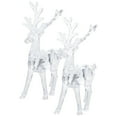 thumbnail image 4 of Gymnture christmas 2pcs Clear Acrylic Christmas Reindeer Figurines Standing Statues for Bookshelf, 4 of 10