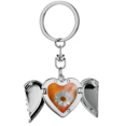 thumbnail image 1 of Orange Dark White Beautiful Flowers Heart Angel Wing Key Chain Holder, 1 of 3