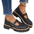 thumbnail image 5 of Willtoo Women Polka Dot T-Strap Mary Jane Platform Shoes, Adjustable Buckle Lug Sole Round Toe Chunky Loafers, Elegant Block Heel Non-Slip Slip-On Dress Shoes Casual Daily Work School Shoes, 5 of 5
