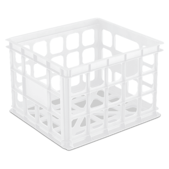 Sterilite Storage Crate, Letter Sized Files, Plastic, White