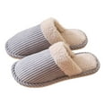 thumbnail image 2 of Rokment Winter Fuzzy Slippers for Women Men Cozy Warm Memory Foam House Shoes Indoor Outdoor Bedroom Home Slip on Shoes Grey Size 9, 2 of 5