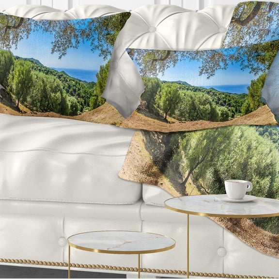 Designart Cilentan Coast Campania Italy - Landscape Printed Throw Pillow - 12x20