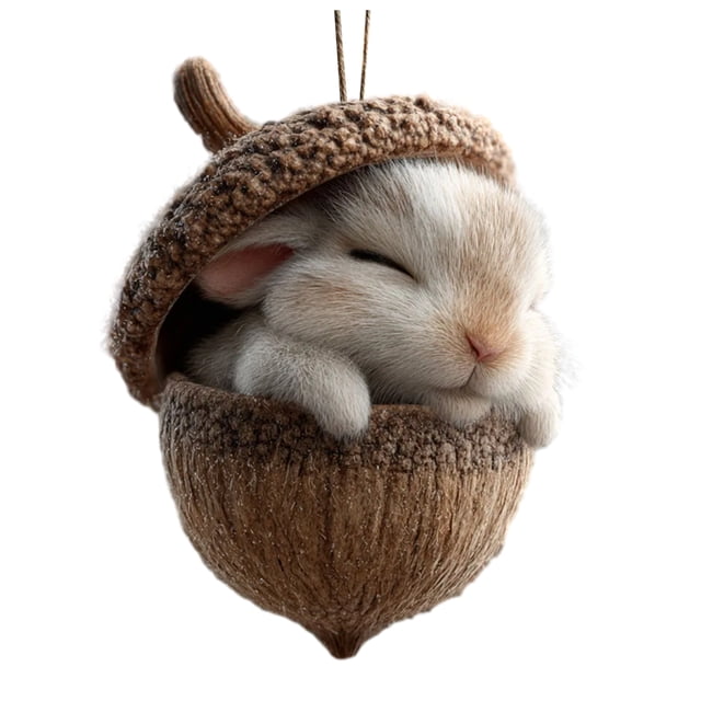 Adornos de animales del bosque con bellotas, adornos navideños con piñas y animales, adornos colgantes de criaturas del bosque en acrílico 2D para amantes de la naturaleza