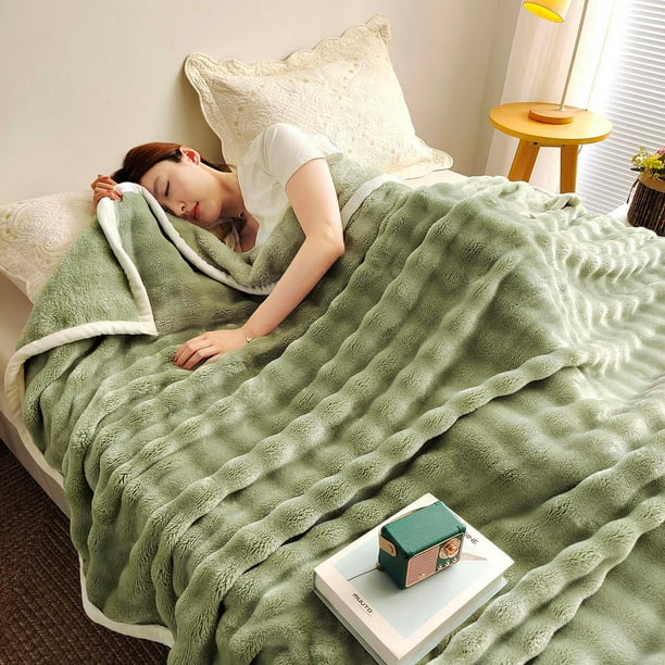 Manta de forro polar de franela 100x150cm - Manta reversible súper suave de doble cara para adultos • Oficina • Viajes • Sofá • Camping