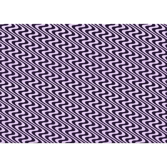 Ahgly Company Indoor Rectangle Patterned Dark Purple Area Rugs, 6' x 9'