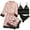 Pink, variant on BadPiggies Women's Satin Pajama 4Pcs Set Sleepwear Floral Lace Trim Cami Lingerie Homewear Nightwear with Robe (S, Pink)