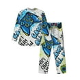 thumbnail image 2 of Bingfone Men'S Pajama Set 2 Piece Loungewear Pjs, Long Sleeve With Pajama Pants-Game All Day, 2 of 9