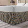thumbnail image 1 of Vintage Bed Skirt, Little Daffodils Florets Delicate Features Style Yard Blooms Corsage, Elastic Bedskirt Dust Ruffle Wrap Around for Bedding Decor, 4 Sizes, Dark Blue Orange, by Ambesonne, 1 of 2
