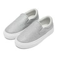 thumbnail image 3 of Toddler Sneakers for Girls Boys, Kids Canvas Low Top Slip On Sparkle Glitter Shoes Fashion Walking Casual Shoes, 3 of 8