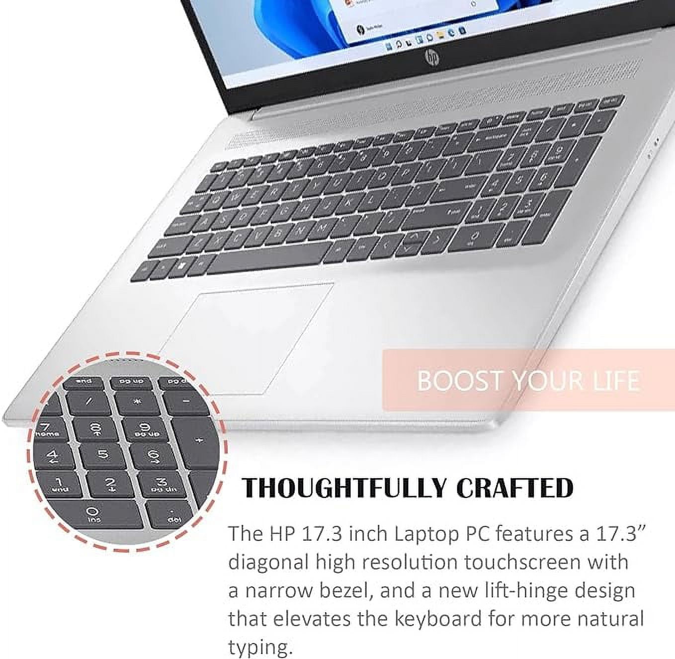 HP Touchscreen Laptop for Student and Business, 17.3" HD+ Touch Laptop, Intel Pentium Silver-N5030, 4GB RAM, 128GB SSD, Windows 11 Home in S Mode