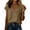 Khaki, variant on Womens Casual Linen V Neck Wrap Top Short Sleeve Ruched Tie Side Loose Fit Summer Blouse for Vacation Women's Short Sleeve TShirt
