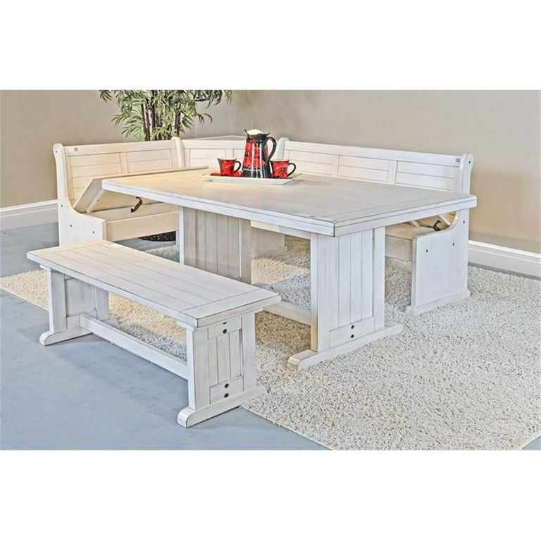 Sunny Designs 0113MW Bayside Marble White Breakfast Nook Set