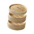 thumbnail image 4 of DOMELAY Bamboo Steamer Basket Chinese Asian Cuisine for Desserts Vegetables Steaming 25.4cm 2 layer, 4 of 9