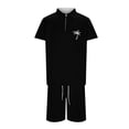 thumbnail image 3 of Short Sets for Men Short Sleeve Quarter Zip Polo Shirt and Bermuda Shorts 2 Piece Matching Set Beach Outfit Set, 3 of 5