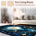 thumbnail image 2 of Flatwoven High Traffic Area Rug, Celestial Butterfly and Floral Fusion in Dark Aesthetic, Non Slip, Stain Resistant, Washable Area Rugs for Living Room, Bedroom(Blue, 3X5), 2 of 8