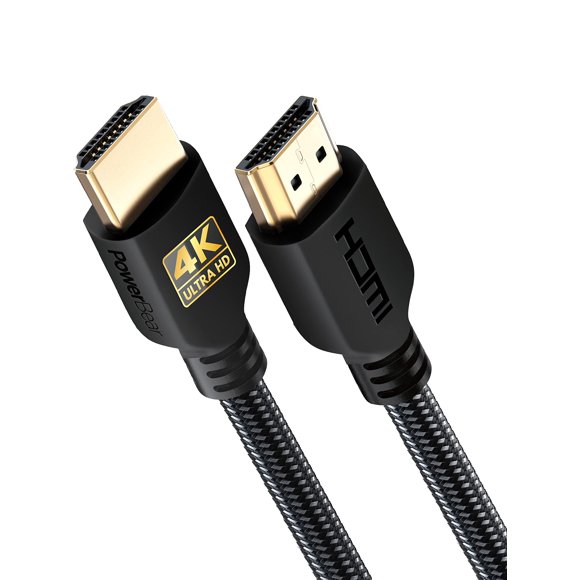 Cable HDMI PowerBear 4K de alta velocidad de 1 pie con conectores dorados