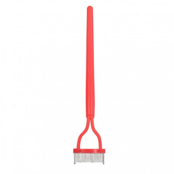 Stainless Steel Makeup Brush Comb For Eyelashes Eyebrows Cosmetic Tool - Pink