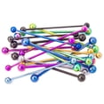 thumbnail image 1 of Industrial Piercing Barbell 10-Pack - 14ga Anodized Titanium Piercing Barbells, 1 of 1