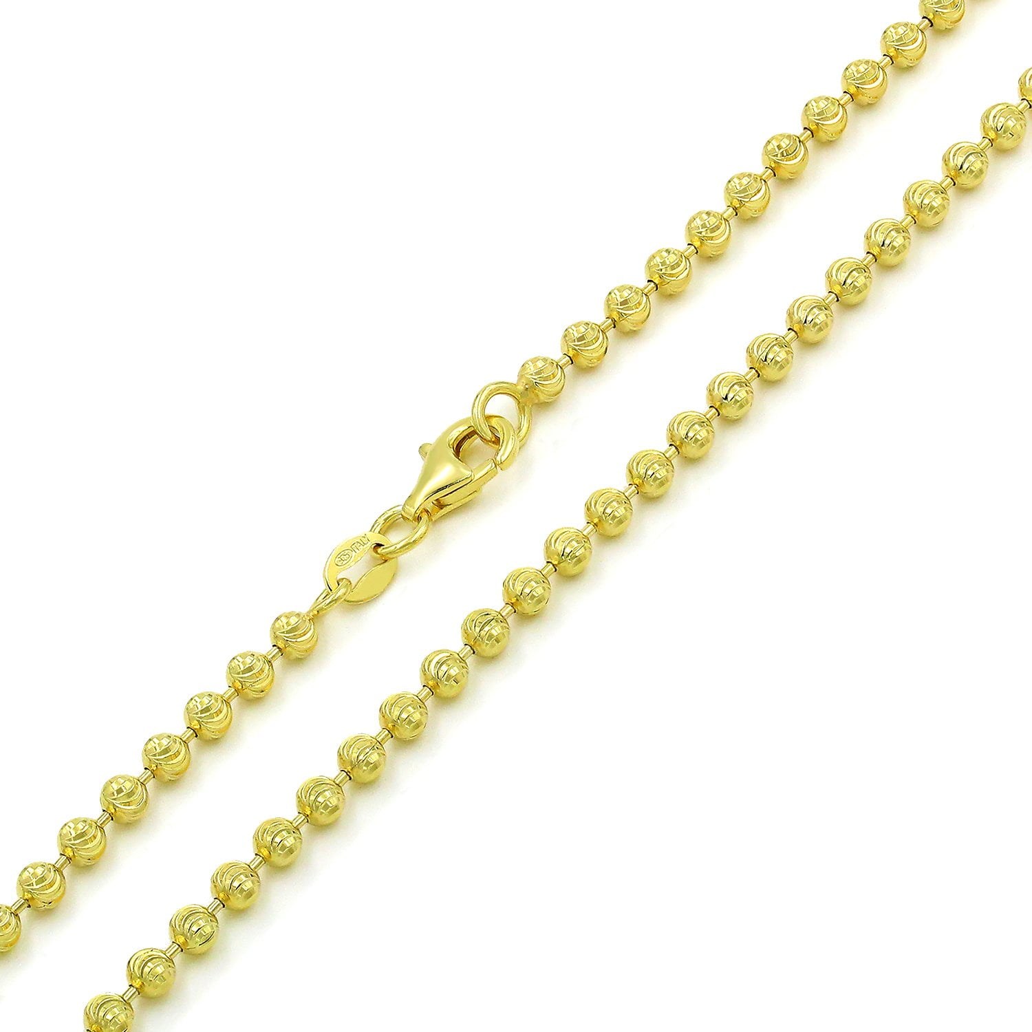 2.3mm Franco Solid Chain Necklace 14K Yellow Gold Clad Sterling Silver 925 ITALY 