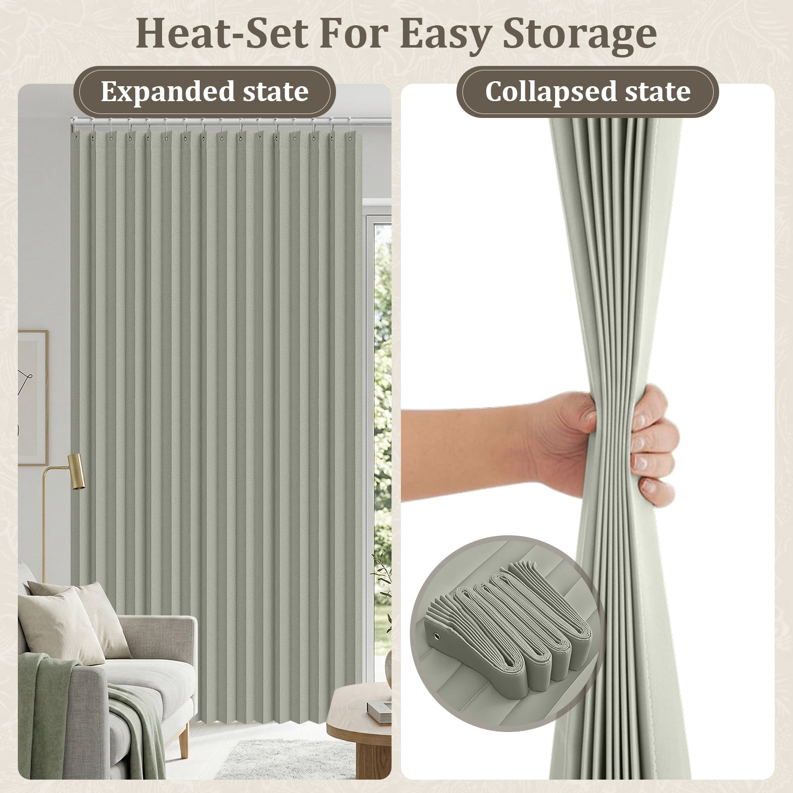 DONGPAI Extra Large Room Divider Curtain, Indoor/Outdoor Multifunctional Vertical Drapes with Hooks Waterproof Shower Curtain for Living Room Bedroom Bathroom, 100"x 84", Light Gray, 1 Panel