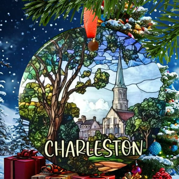 Charleston South Carolina Christmas Ornament, Ceramic, Acrylic - Travel Souvenir, Festive Tree, Trip Keepsake 2025, Traveler Gift, Edition, Holiday Tree Decoration