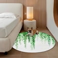 thumbnail image 3 of Green Eucalyptus Leaves Round Living Room Rugs 6 ft, Summer Watercolor Plants Washable Area Rug with Non-Slip Sturdy Edge Binding Round Carpet for Kitchen Office Bedroom, 3 of 9