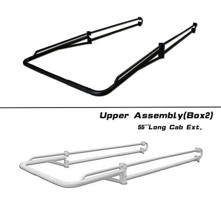 AA-Racks Adjustable Side bar + Long Over Cab. Extension for Basic Two-barred Truck Rack - Black (P39-LC-BX2-BLK)