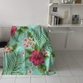 thumbnail image 4 of Ultra Soft Flannel Fleece Bed Blanket Tropical Flowers Hibiscus Throw Blanket All Season Warm Fuzzy Light Weight Cozy Plush Blankets for Living Room/Bedroom 40" x 50", 4 of 6