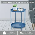 thumbnail image 4 of LIFERECORD 2-Tier Round Metal End Table with Removable Tray – Small Space-Saving Side Table for Living Room, Bedroom, Balcony, Patio, Blue, 4 of 6
