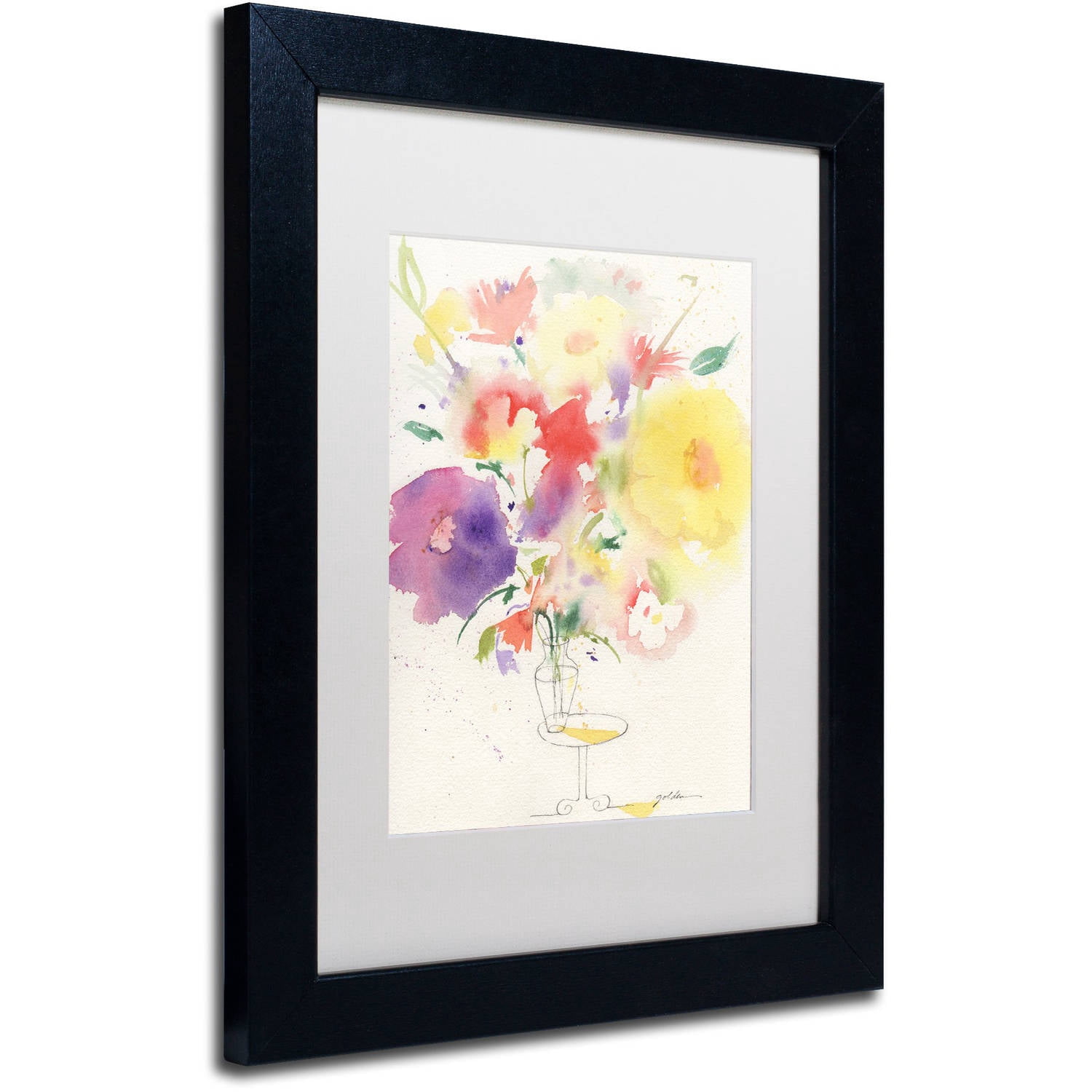 Trademark Fine Art 'Holiday Bouquet' Canvas Art by Sheila Golden, White Matte, Black Frame