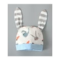 thumbnail image 4 of Genuiskids Newborn Baby Girls Boys Easter Outfit Rabbit Carrot Print Romper Bunny Striped Patchwork Long Sleeve Jumpsuit with Bunny Hat, 4 of 8