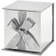 thumbnail image 5 of Small Gift Box with Bow and Shredded Paper Fill (Silver Signature 4 inch Gift Box with Glitter) for Weddings, Graduations, Bridal Showers, Anniversaries, All Occasion, 5 of 6