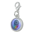 thumbnail image 2 of Dream Catcher with Rainbow Feathers Watercolor Sketch Antiqued Bracelet Pendant Zipper Pull Charm with Lobster Clasp, 2 of 4