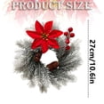 thumbnail image 3 of CozeLy Artificial Needle Red Christmas Wreath for Front Door Window, Christmas Hanging Decorations Winter Holiday Wreath Christmas Door Decor, 3 of 7