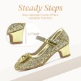 thumbnail image 4 of Girls Dress Shoes Glitter Sparkle Princess Shoes Low Heels Toddler Mary Jane Pumps Cute Kids Footwear School Wedding Party Birthday for Little/Big Kid, 4 of 6