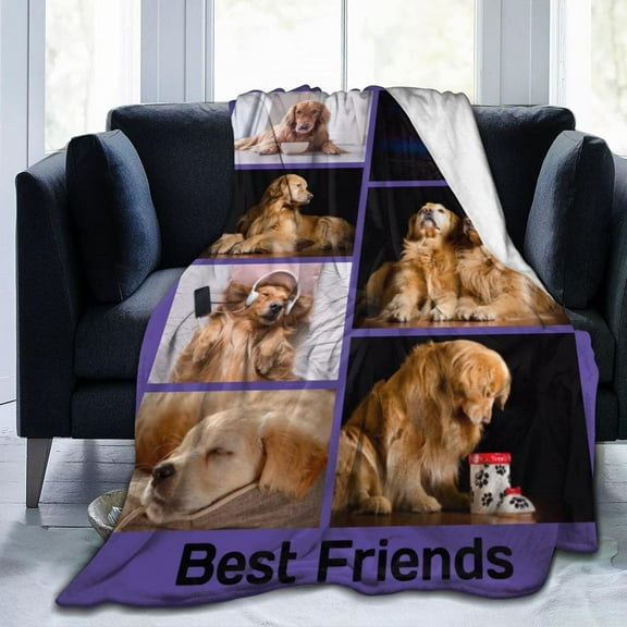 Custom Blanket Personalized Bed Throw Blanket with Photos Text, Customized Blankets with Photos Collage Customized Blankets for Family Birthday Wedding Gift, Gary, 60" x 50" Blankets