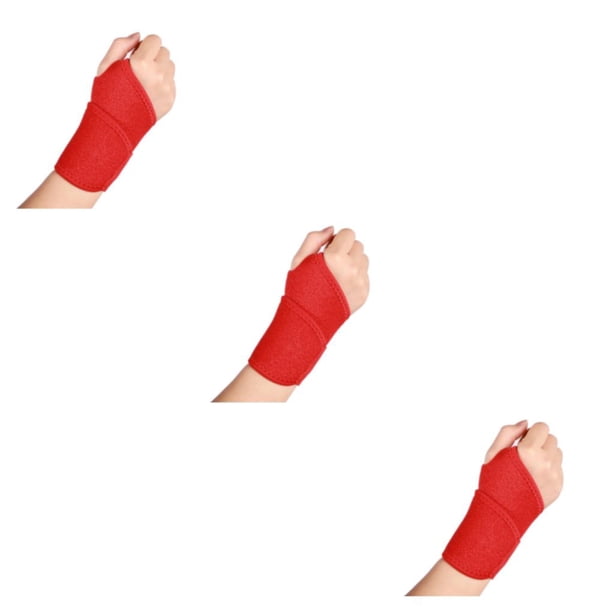 Naiovety Muñequera ajustable Gimnasio Entrenamiento Fracturas Túnel Banda Compresión Autoadhesivo Brace Fitness Baloncesto Rojo Type1 NO1