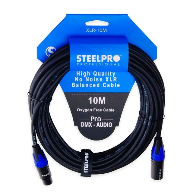 Cable Xlr 10m Balanceado Profesional Macho - Hembra Steelpro