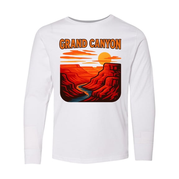 Inktastic Grand Canyon Sunset Illustration Long Sleeve Youth T-Shirt